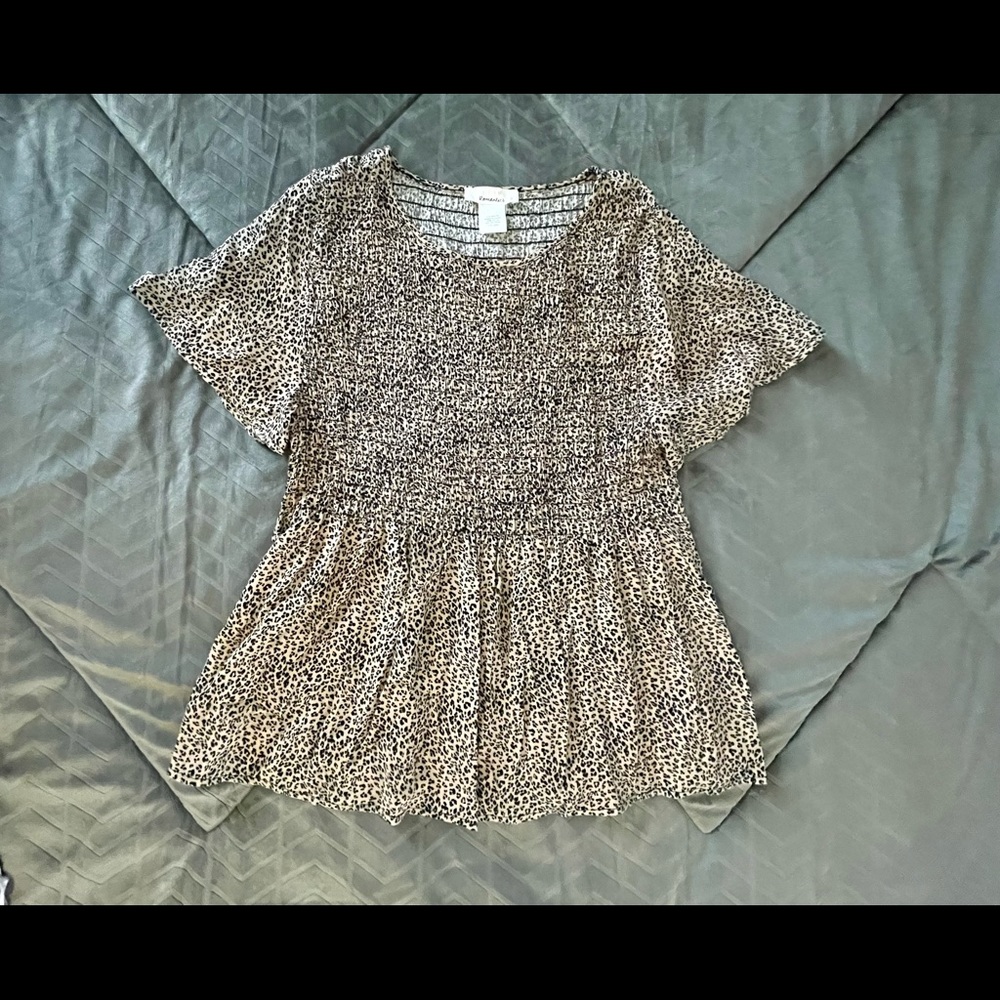 Cheetah print babydoll top